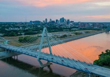 Riverfront Aerial at Dusk